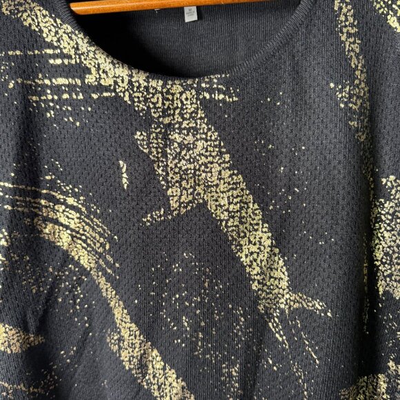 Kasper 2 Piece Black w/Gold Design.Sleeveless Top Size M Coat Long Sleeve Size M - Picture 9 of 12